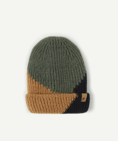 Boy Tao Categories - BOYS' GREEN, TAN AND NAVY RECYCLED FIBRE HAT