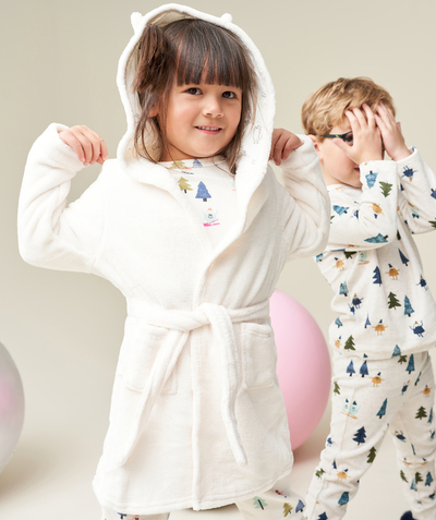Dressing gown - Jumpsuit Nouvelle Arbo   C - GIRLS' SUPER-SOFT WHITE RECYCLED FIBRE BATHROBE