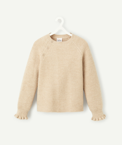Clothing Nouvelle Arbo   C - GIRLS' GOLD-TONE SPARKLY KNITTED JUMPER IN RECYCLED FIBRES
