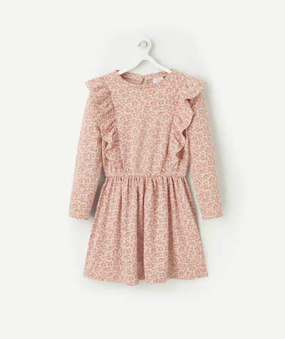 Outlet Tao Categories - GIRLS' PINK FLORAL PRINT DRESS WITH RUFFLED DETAILS