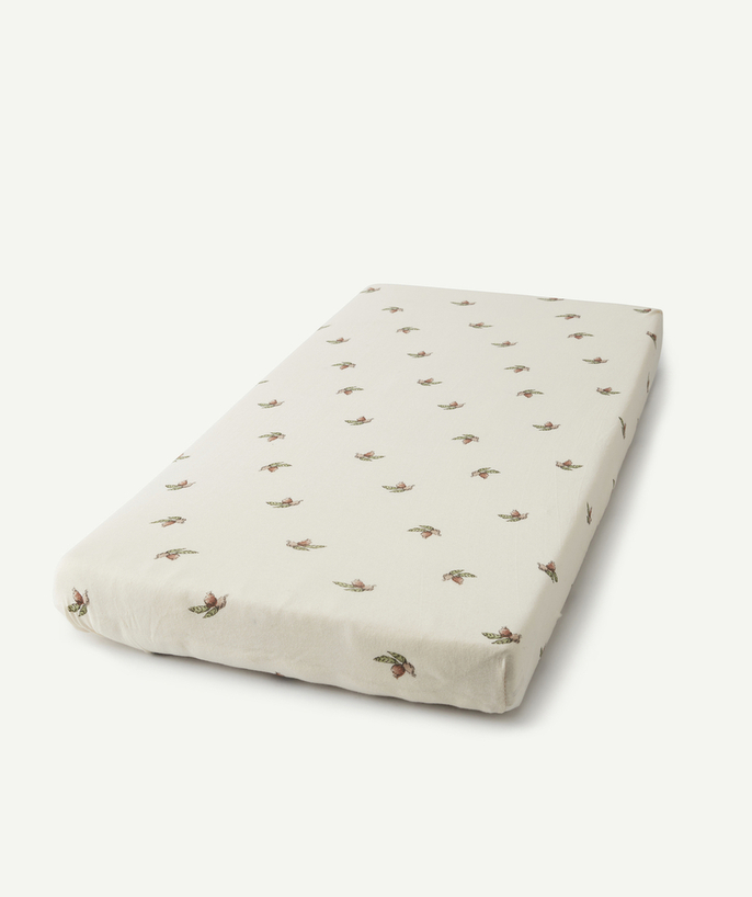 The night Tao Categories - CREAM FOREST PRINT COTTON FITTED SHEET 40/50 X 80/90 CM