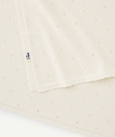 The night Nouvelle Arbo   C - IVORY LACY KNIT COTTON COT COVER IN ORGANIC COTTON