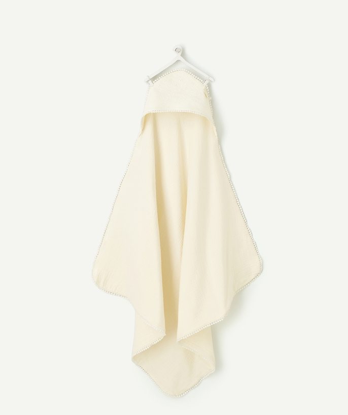 The bath Tao Categories - 75 X 75 CM OFF-WHITE BATH CAPE WITH OPENWORK DETAILS