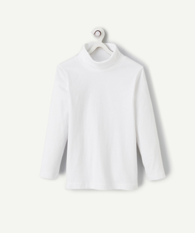 T-shirt Nouvelle Arbo   C - BOYS' PLAIN WHITE COTTON ROLL NECK TOP