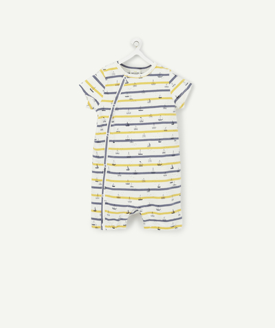 Outlet Tao Categories - SHORT STRIPED SLEEPSUIT IN ORGANIC COTTON