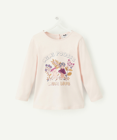 T-shirt - sous-pull Nouvelle Arbo   C - T-SHIRT BÉBÉ FILLE EN COTON BIOLOGIQUE ROSE THÈME CHAMPIGNON