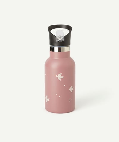The Promenade Nouvelle Arbo   C - CHILDREN'S PINK WATER BOTTLE WITH SWALLOWS PRINT 350 ML
