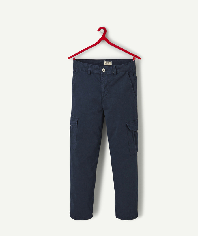 Outlet Tao Categories - BOYS' NAVY BLUE CARGO TROUSERS