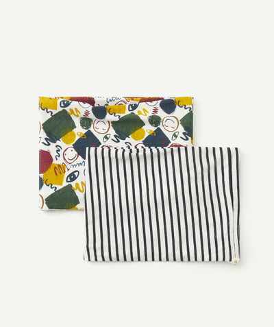 Scarves Nouvelle Arbo   C - PACK OF TWO BOYS' STRIPED AND COLOURED PRINT SNOODS IN RECYCLED FIBRES