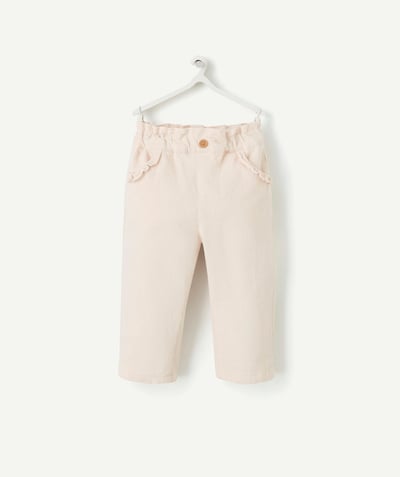 Pantalon Categories Tao - PANTALON LARGE BÉBÉ FILLE EN VELOURS CÔTELÉ ROSE PÂLE