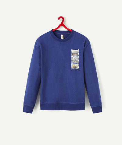 T-shirt Nouvelle Arbo   C - BOYS' BLUE CAMDEN-THEMED LONG-SLEEVED ORGANIC COTTON T-SHIRT