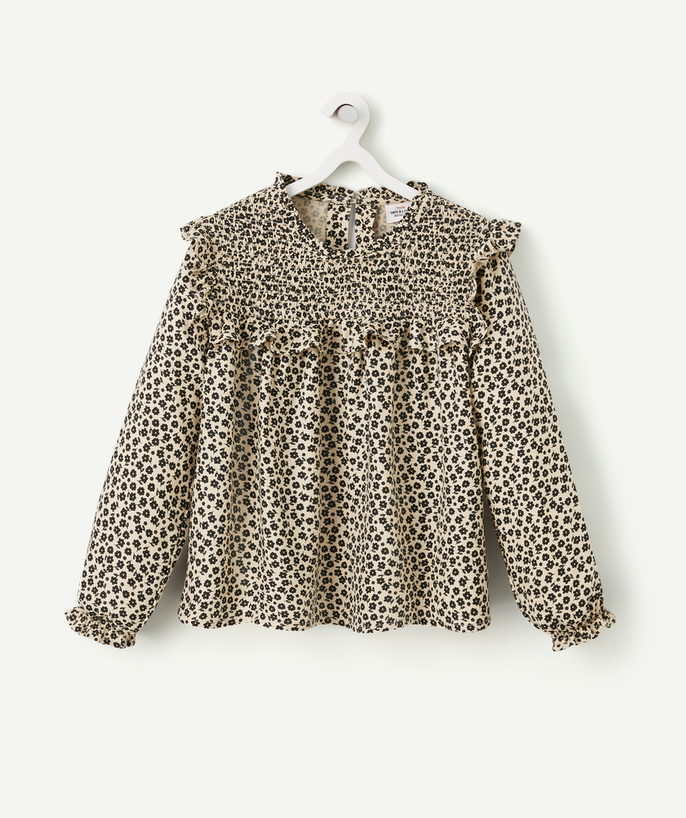 Party outfits Tao Categories - GIRLS' FLORAL PRINT BLOUSE IN ECO-FRIENDLY VISCOSE