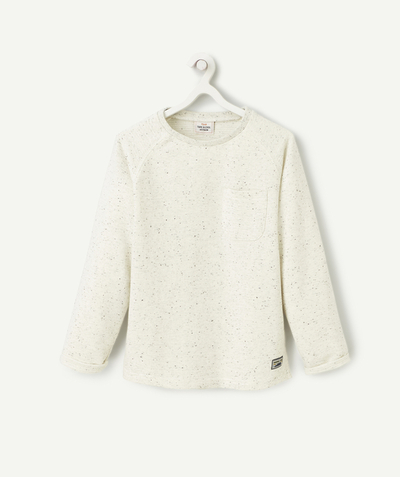 Outlet Nouvelle Arbo   C - SPECKLED GREY LONG-SLEEVED T-SHIRT IN RECYCLED FIBRES