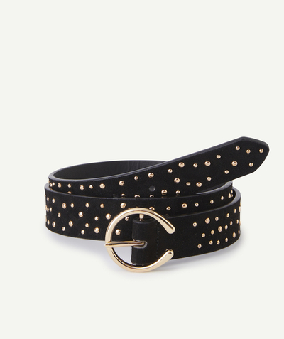 Accessories Nouvelle Arbo   C - GIRLS' BLACK BELT WITH BUCKLE AND GOLD DETAILS