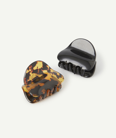 Accessories Nouvelle Arbo   C - SET OF 2 BLACK AND BROWN TRANSPARENT HAIR CLIPS FOR GIRLS