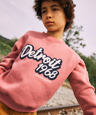 Hoodies, sweaters and cardigans: 50% on the 2nd* Nouvelle Arbo   C - BOYS' PINK CAMPUS RECYCLED FIBRE SWEATSHIRT