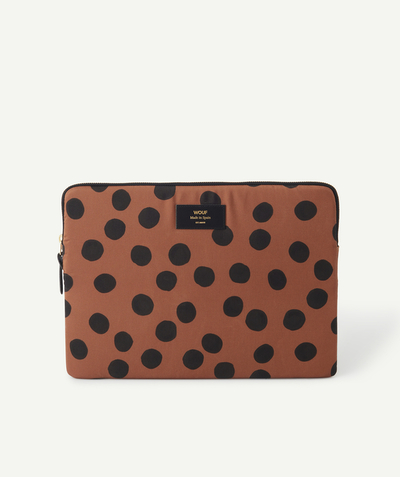 ECODESIGN Nouvelle Arbo   C - 13 AND 14-INCH BROWN POLKA DOT LAPTOP SLEEVE