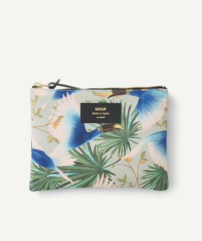 ECODESIGN Nouvelle Arbo   C - RECYCLED PLASTIC POUCH WITH TROPICAL BIRD PRINT