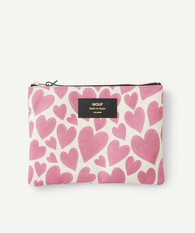 ECODESIGN Nouvelle Arbo   C - RECYCLED PLASTIC POUCH WITH PINK HEARTS PRINT