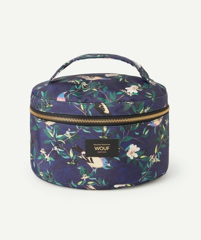 Cosmetics Tao Categories - VANITY CASE IN BLUE RECYCLED FIBRES AND BIRD PRINT