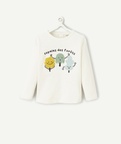 Baby boy Nouvelle Arbo   C - BABY BOYS' ORGANIC COTTON T-SHIRT WITH A MESSAGE AND BOUCLE MOTIFS
