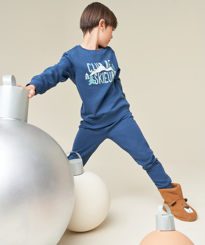 New In Nouvelle Arbo   C - BOYS' LONG-SLEEVED SKIER THEME PYJAMAS IN ORGANIC COTTON