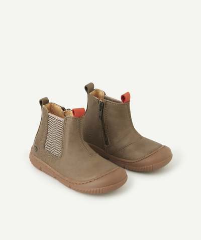 New collection Nouvelle Arbo   C - BABY BOYS' KHAKI JAKAR ELASTICATED BOOTIES