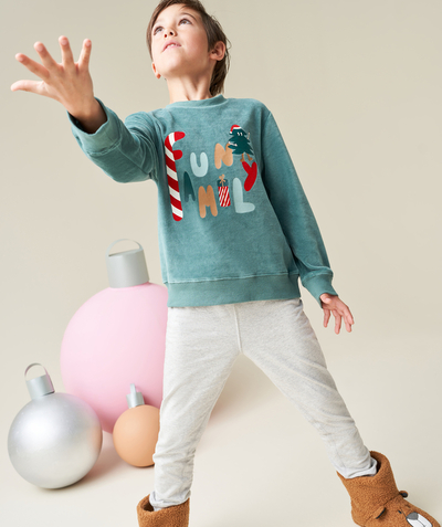 Christmas store Tao Categories - BOY'S LONG-SLEEVED PYJAMAS IN RECYCLED FIBRES - CHRISTMAS THEME