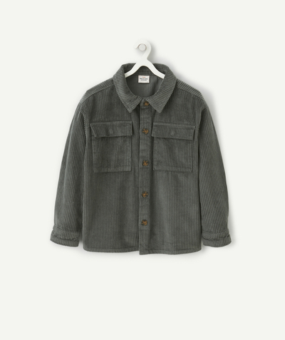 Nice and warm Nouvelle Arbo   C - BOYS' GREEN CORDUROY OVERSHIRT