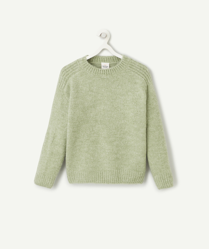 Swetry - Swetry rozpinane - kamizelki Kategorie TAO - SWETER Z ZIELONEJ DZIANINY DLA CHŁOPCA