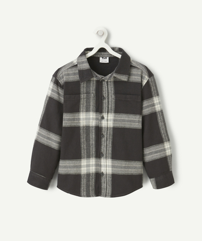 Private sales Tao Categories - BOY'S LONG-SLEEVED CHECKERED SHIRT, GREY