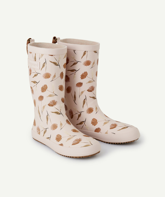 Boots Tao Categories - GIRLS' PINK WELLIES WITH FLOWER PATTERN