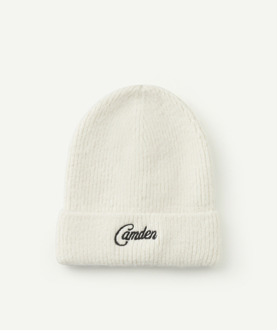 Accessories Nouvelle Arbo   C - GIRLS' KNITTED HAT IN CREAM RECYCLED FIBRES WITH A CAMDEN THEME