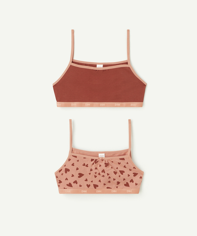 Meisje Nouvelle Arbo   C - SET OF TWO PINK AND HEART PRINT POCKET CROP TOPS