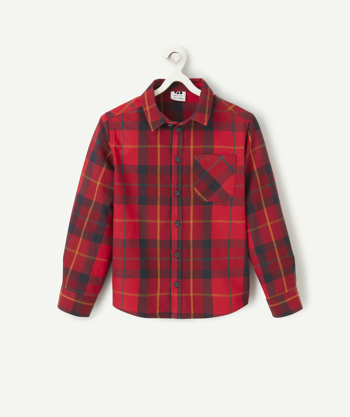 Private sales Tao Categories - RED COTTON BOY'S PLAID SHIRT WITH POCKET
