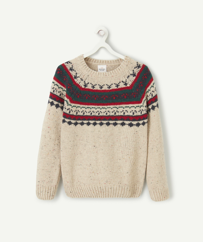 Private sales Tao Categories - BOY'S CHRISTMAS SWEATER KNIT BEIGE RED GREEN AND BLUE