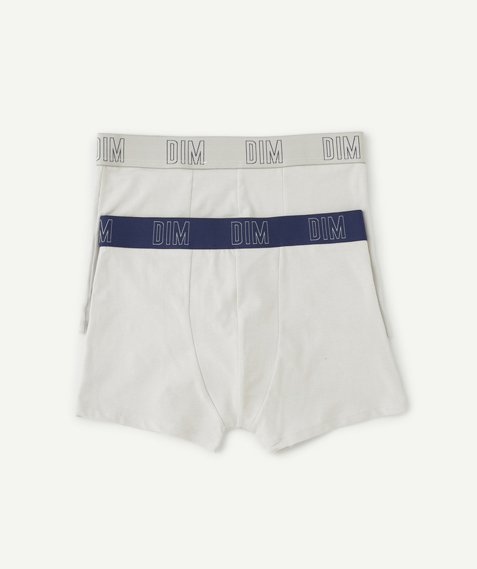 Sportswear Tao Categories - PACK OF 2 PAIRS OF BOYS' LIGHT GREY AND BLUE SKIN CARE BOXER SHORTS
