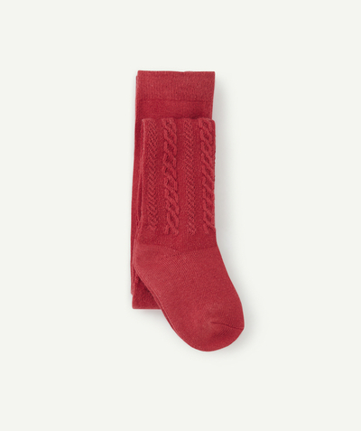 Christmas store Tao Categories - RED BABY GIRL OPENWORK KNIT TIGHTS