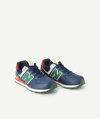 Teen boy Nouvelle Arbo   C - BOYS' NAVY BLUE, GREEN AND RED 574 TRAINERS