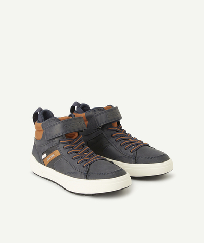 Sneakers Nouvelle Arbo   C - BOYS' WEEMBLE NAVY COGNAC HIGH-TOP TRAINERS