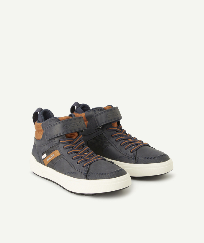 Trainers Nouvelle Arbo   C - BOYS' WEEMBLE NAVY COGNAC HIGH-TOP TRAINERS