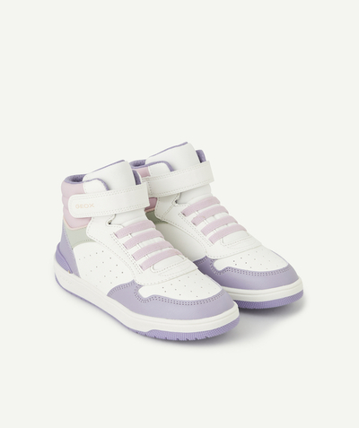 Girl Nouvelle Arbo   C - GIRLS' WASHIBA WHITE, PINK AND PURPLE HIGH-TOP TRAINERS