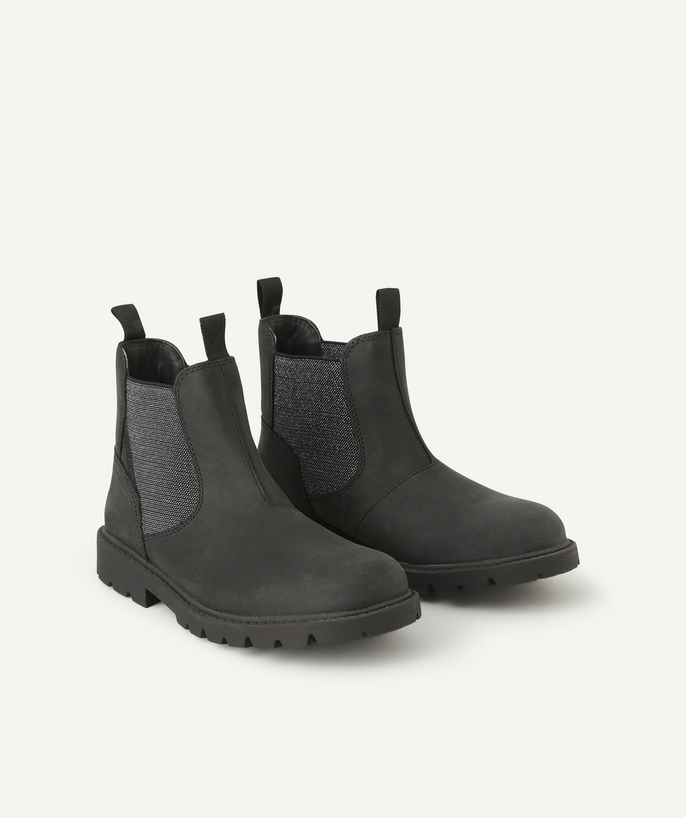 Boots Tao Categories - SHAYLAX BLACK LEATHER GIRL BOOTIES