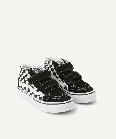 Shoes, booties Nouvelle Arbo   C - BLACK AND WHITE CHECKERBOARD PRINT SK8 MID-TOP TRAINERS WITH VELCRO FASTENINGS