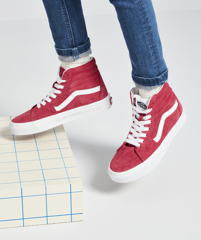 Shoes, booties Tao Categories - SK8-HI PINK AND WHITE SUEDE HIGH-TOP SNEAKERS