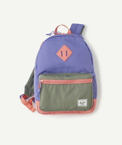 Bag Tao Categories - HERITAGE BLUE AND PINK CHILDREN'S BACKPACK WITH KHAKI POCKET