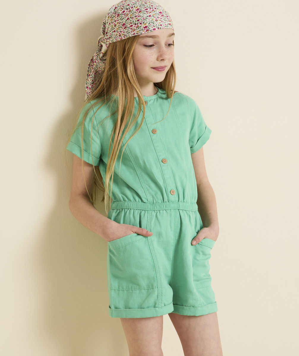 Combishort manches courtes fille en viscose responsable verte - 8 A