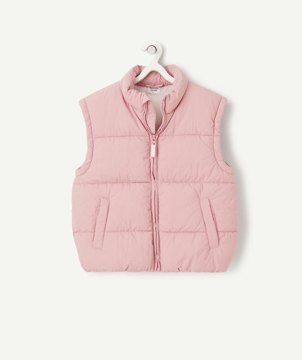 Doudoune sans manches fille en rembourrage recyclé rose - 8 A