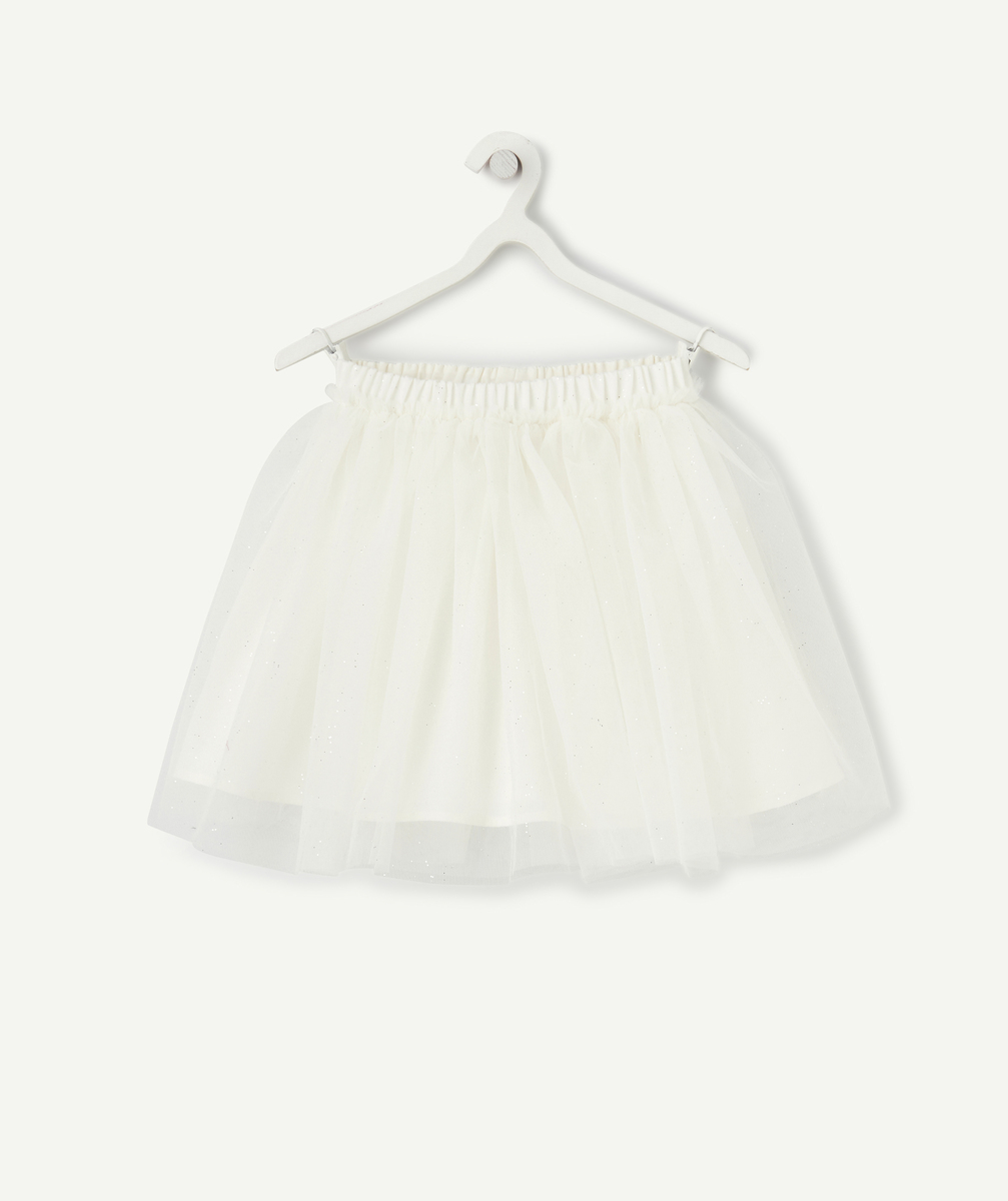 Jupe en tulle fille blanche avec détails pailletés - 12 A