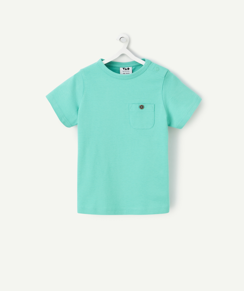 T-shirt manches courtes bébé garçon en coton bio vert - 24 M